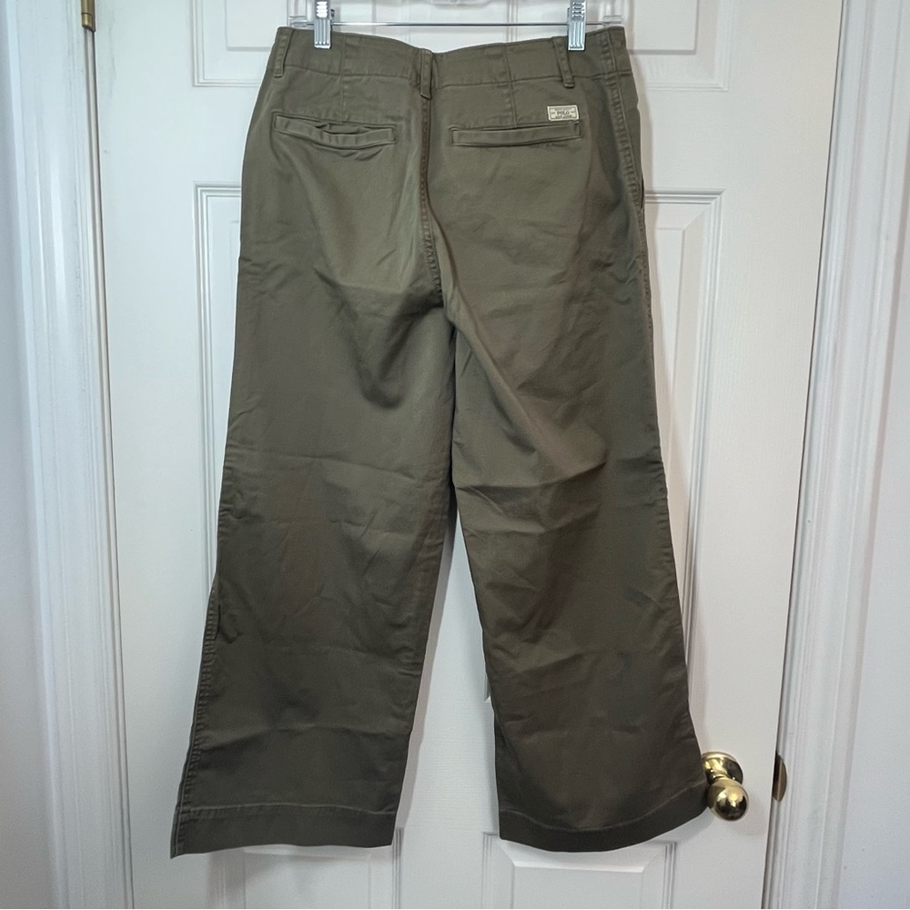 POLO Ralph Lauren Olive Wide Leg Pants Size 4 - Picture 2 of 10